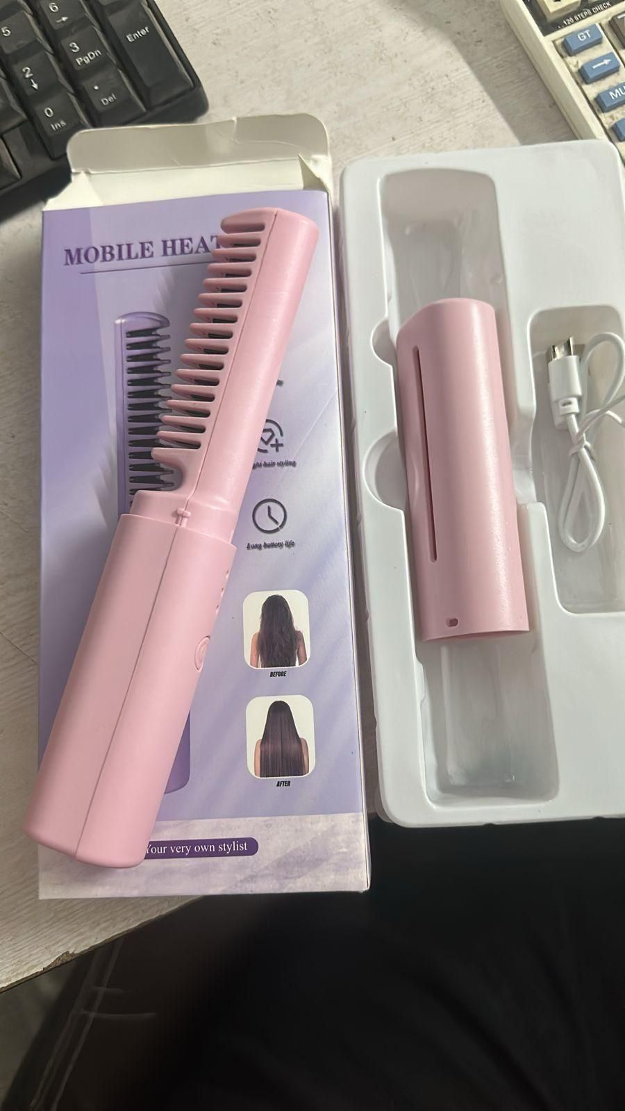 Mini Adjustable Hair Straightener Hot Comb